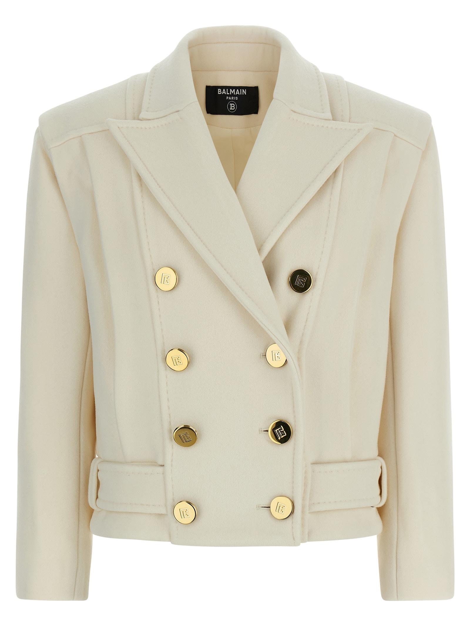 balmain double-breasted coat