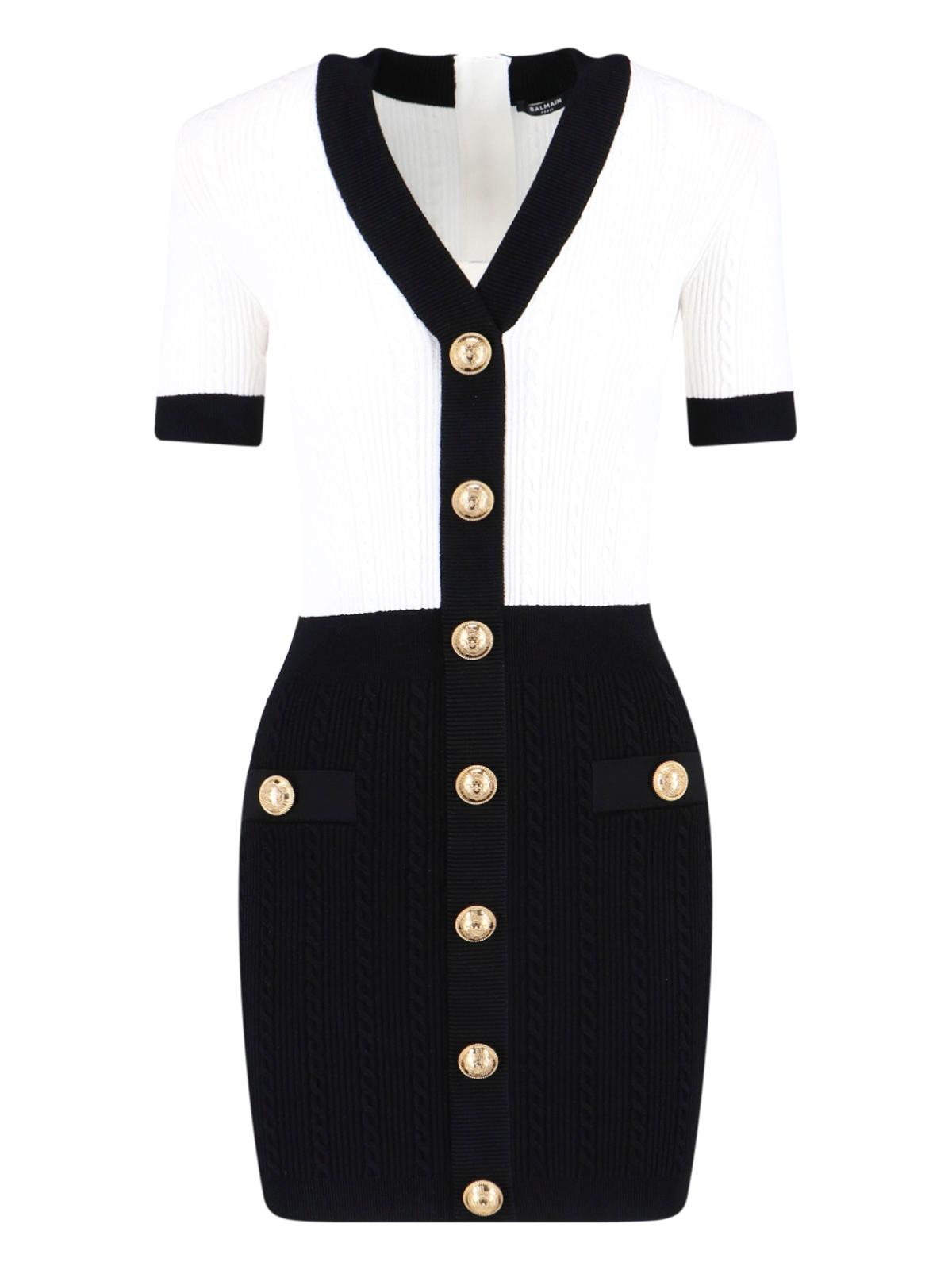 balmain dresses black viscose - women