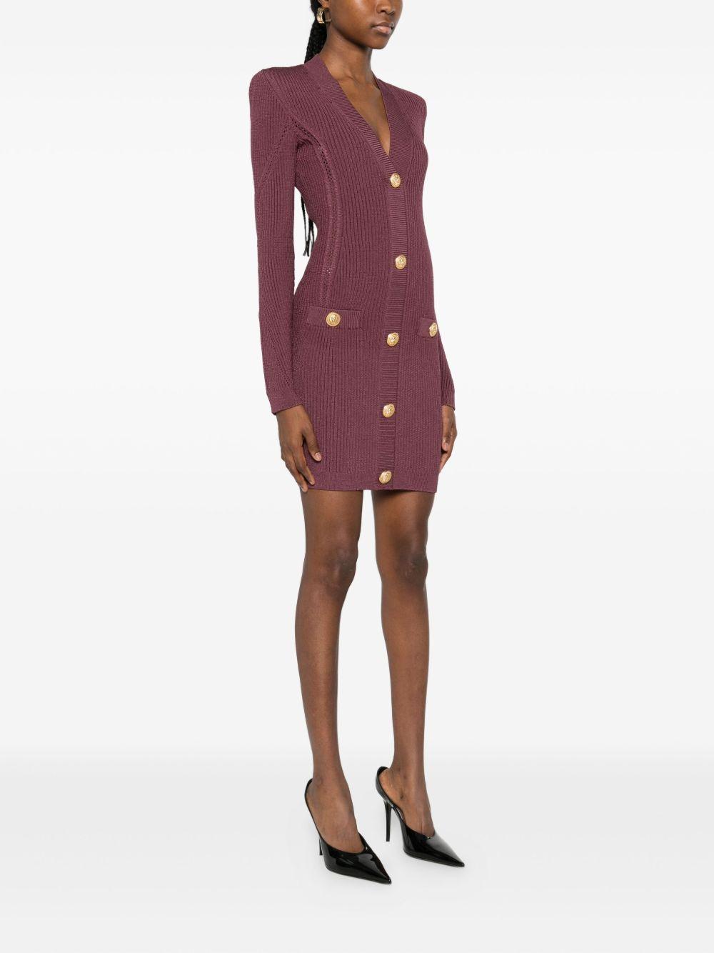 balmain dresses purple viscose polyester - women