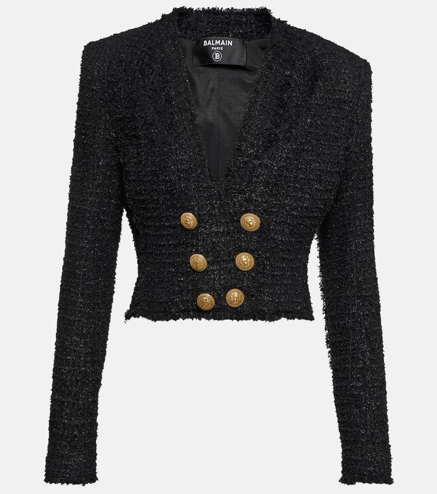 balmain embellished tweed jacket