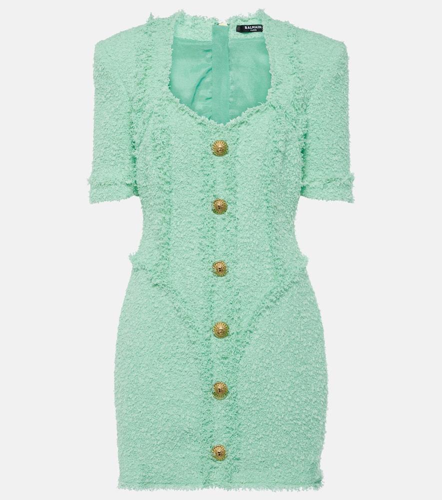 balmain embellished tweed minidress