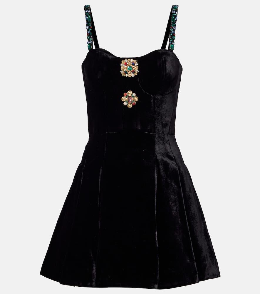 balmain embellished velvet minidress
