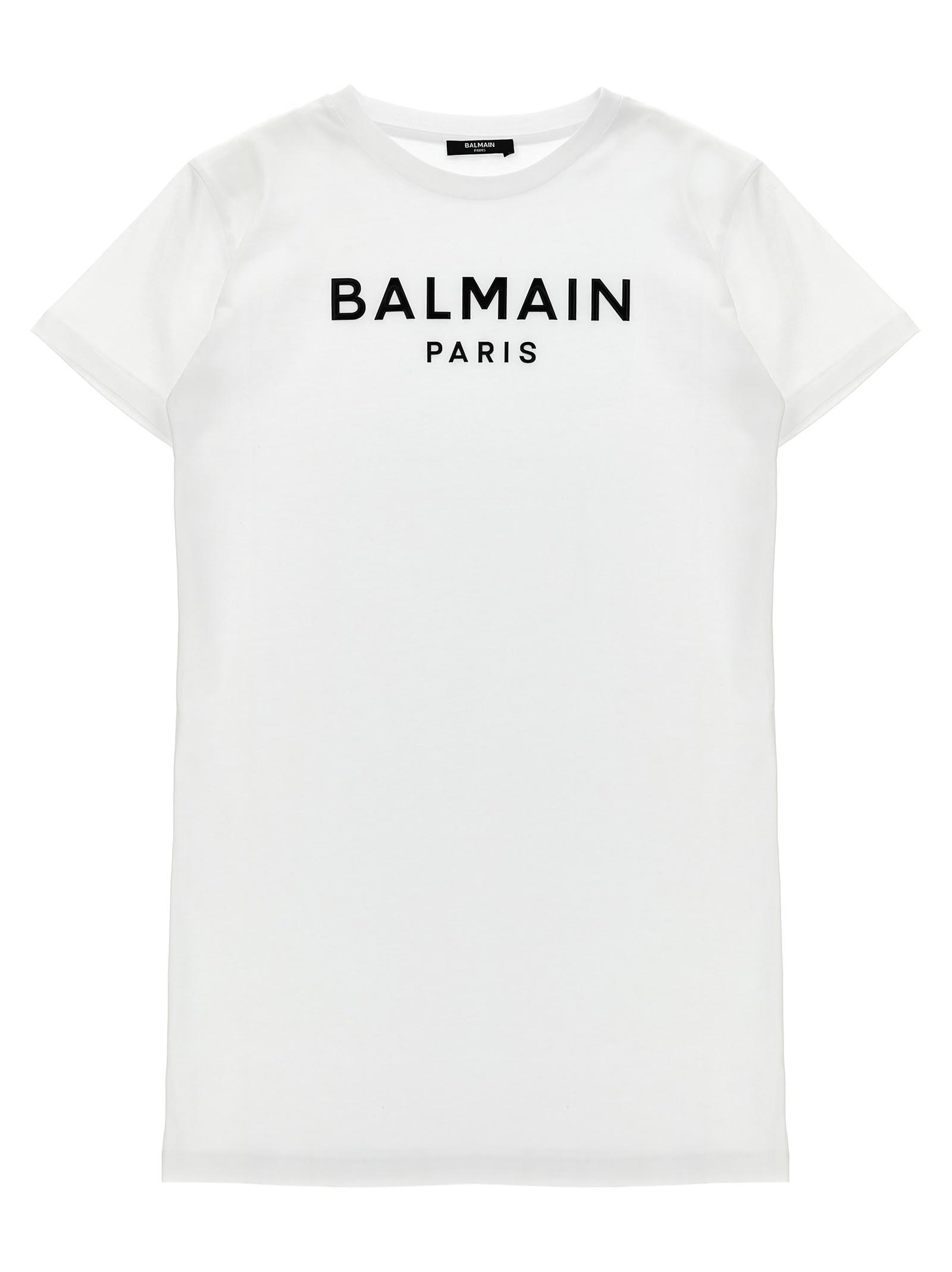 balmain embossed logo dress