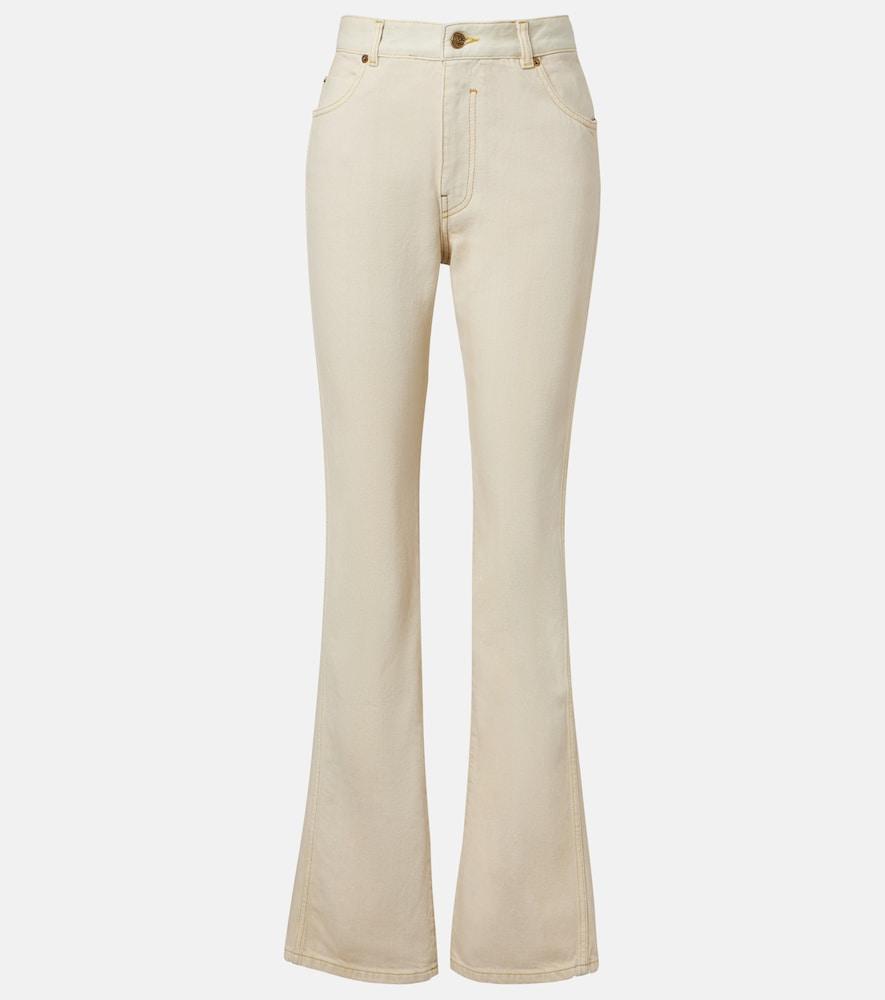 balmain faded bootcut jeans