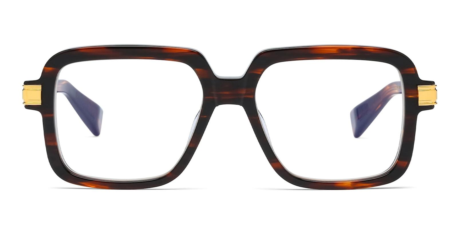 balmain françoise - brown swirl / 18k gold rx glasses