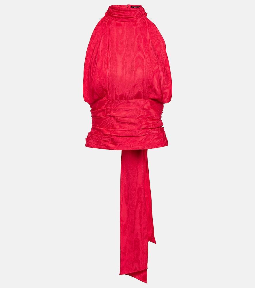 balmain halterneck moiré top