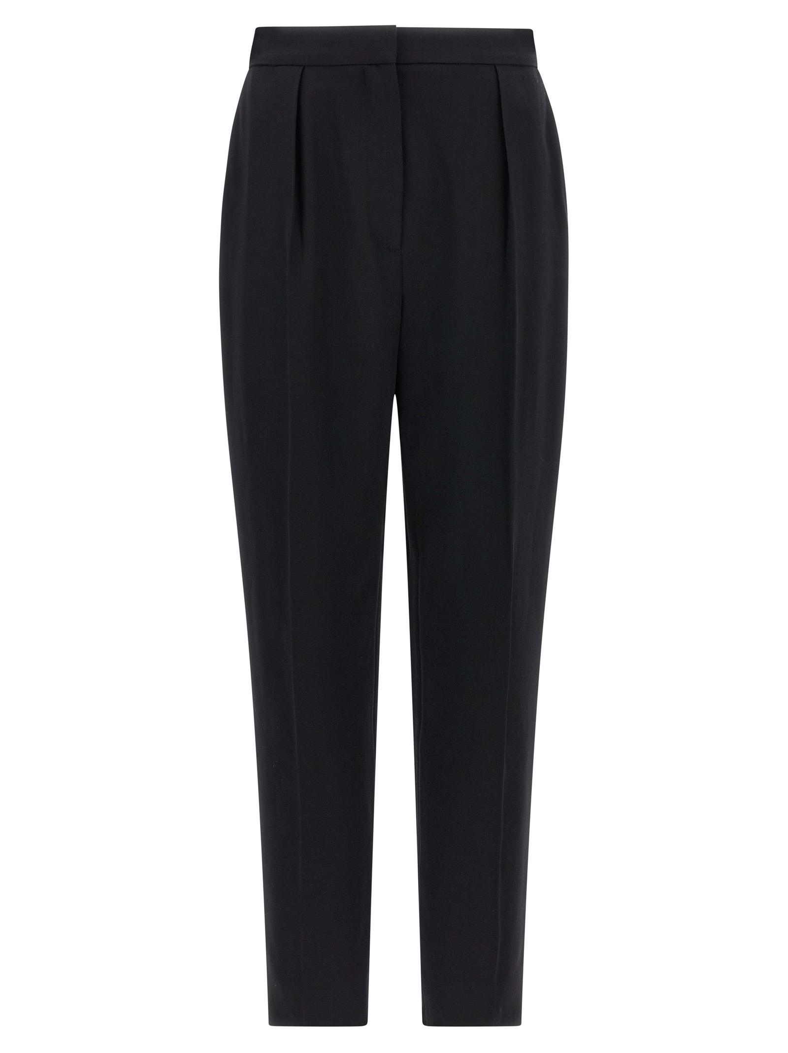 balmain high waist pants black virgin wool - women