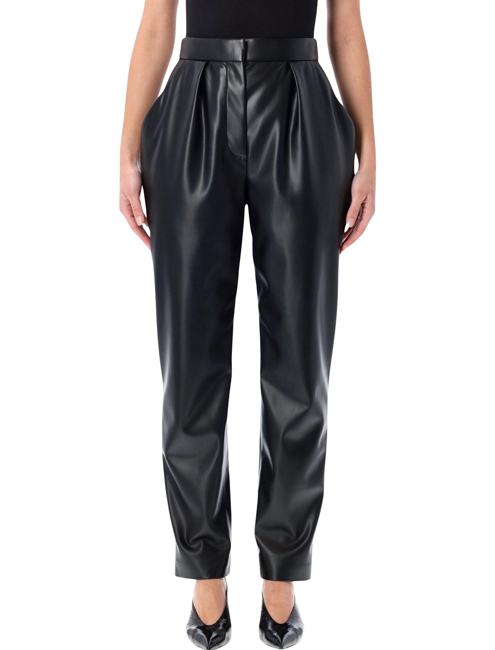balmain high-waisted faux leather trousers