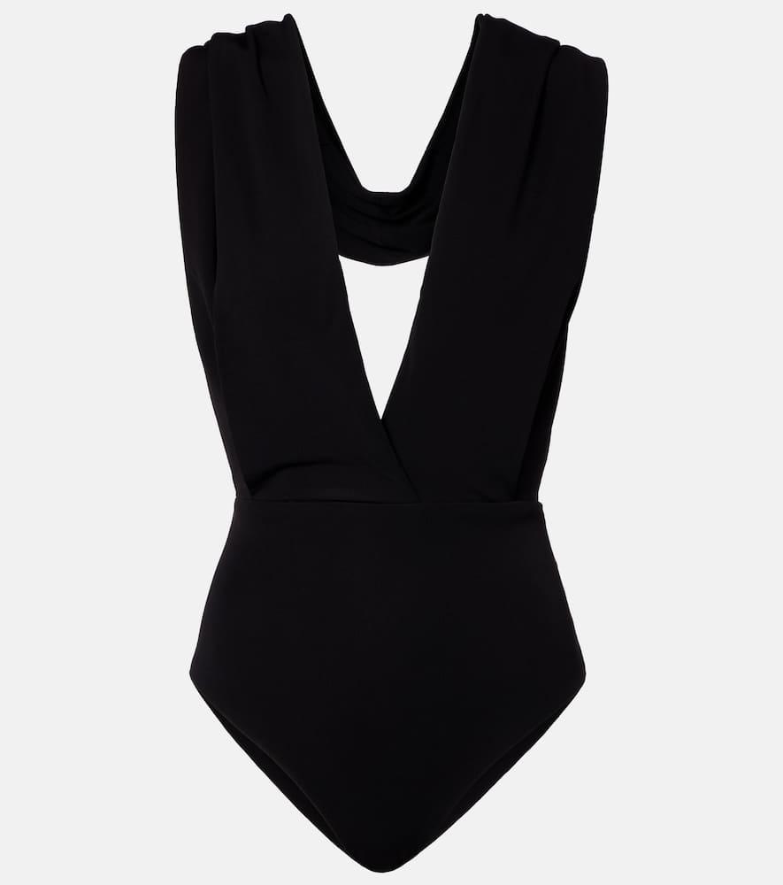 balmain hooded jersey bodysuit