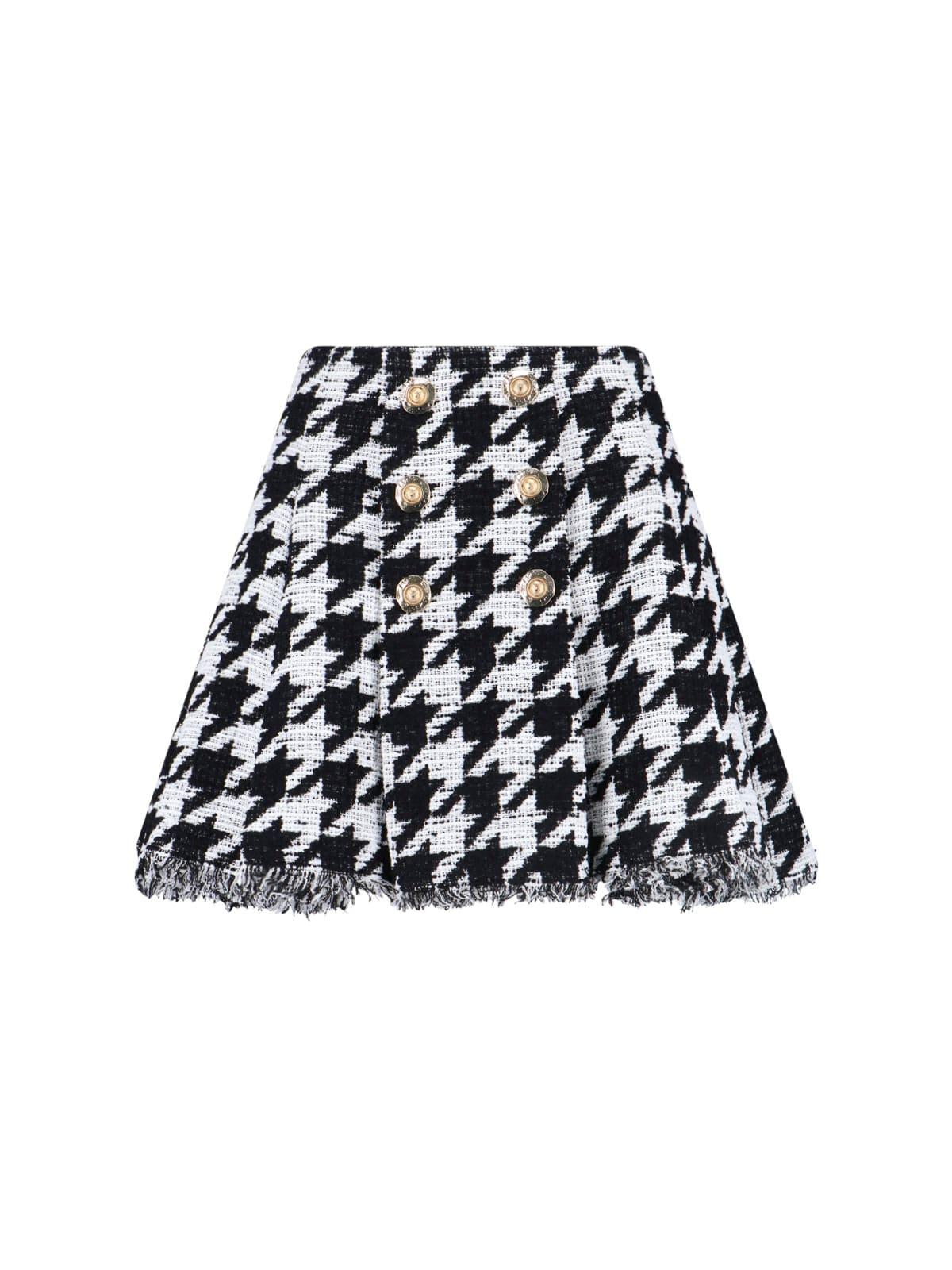 balmain houndstooth mini skirt