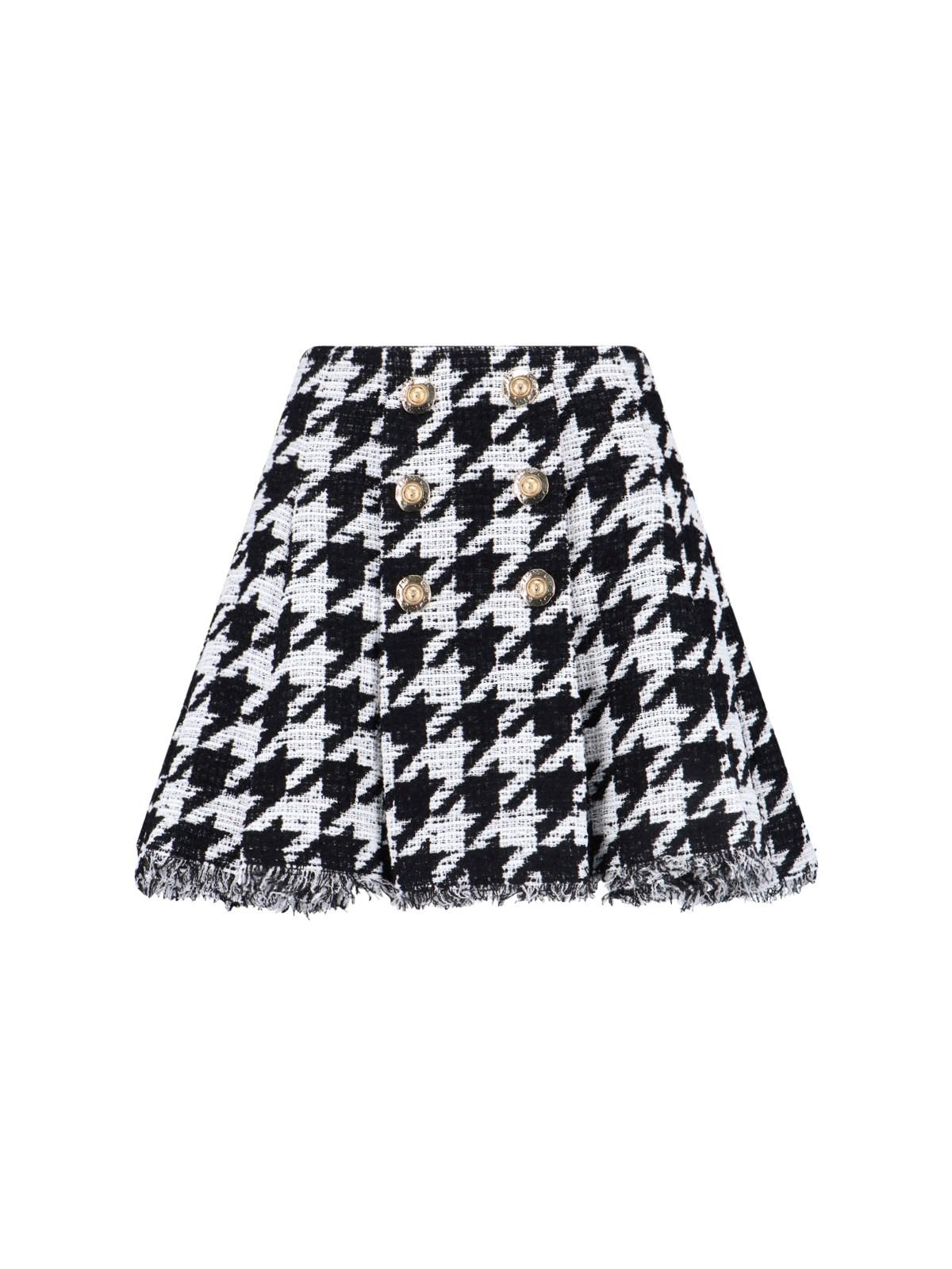 balmain houndstooth mini skirt