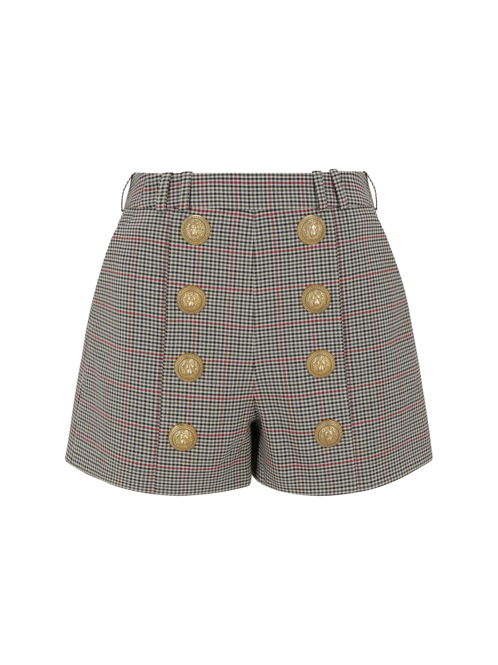 balmain houndstooth shorts