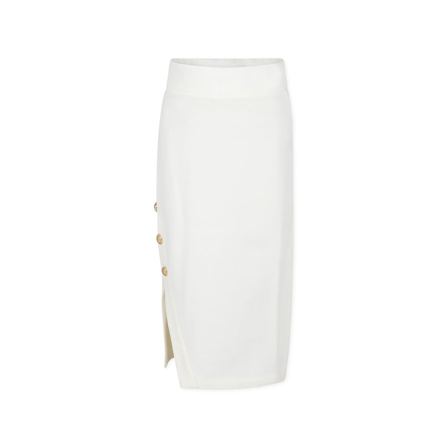 balmain ivory skirt for girl with logo