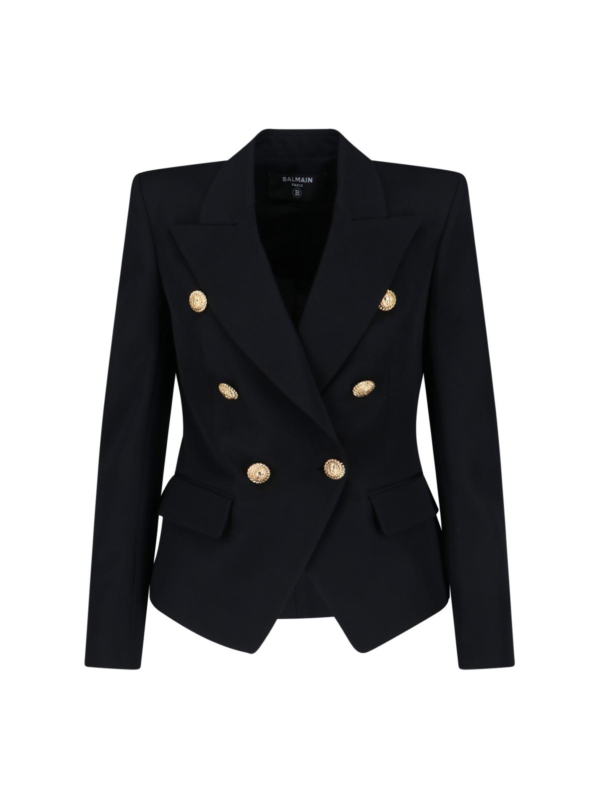 balmain jackets black virgin wool - women