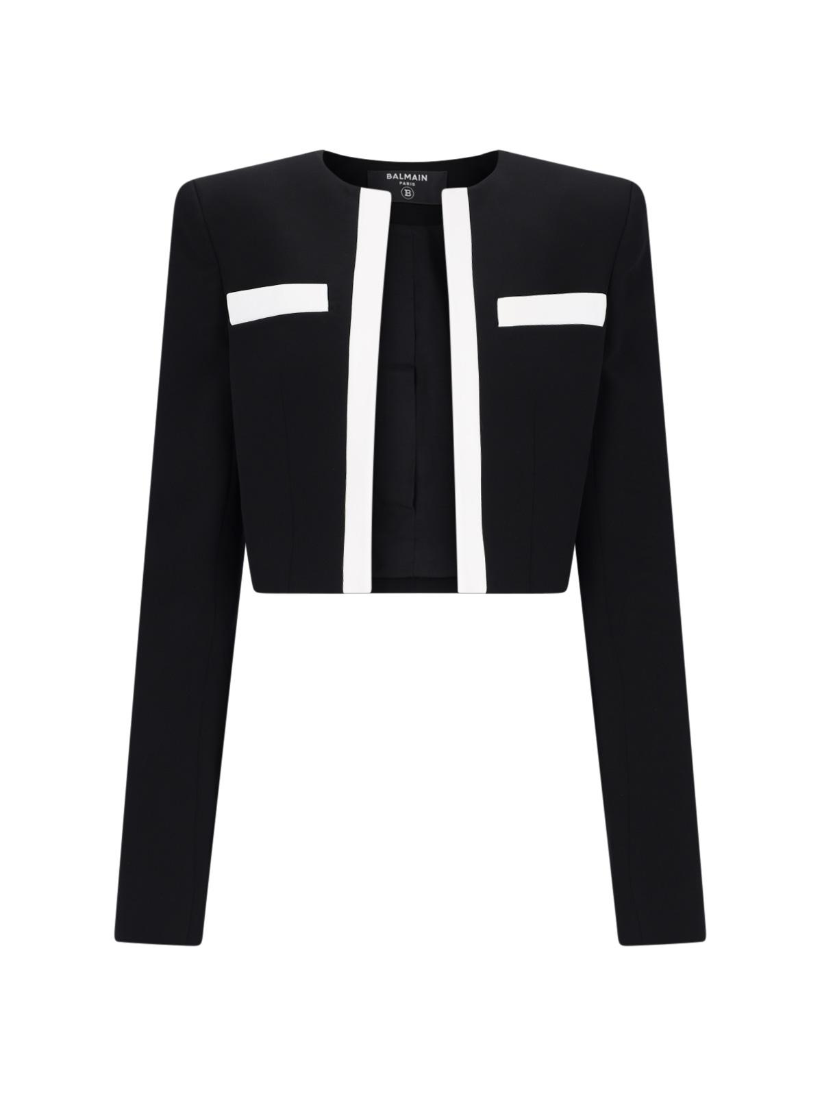 balmain jackets black viscose - women