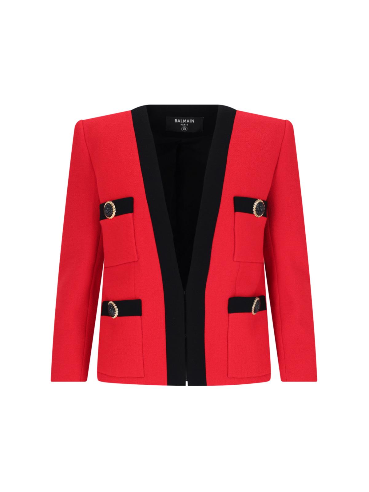balmain jackets red virgin wool - women
