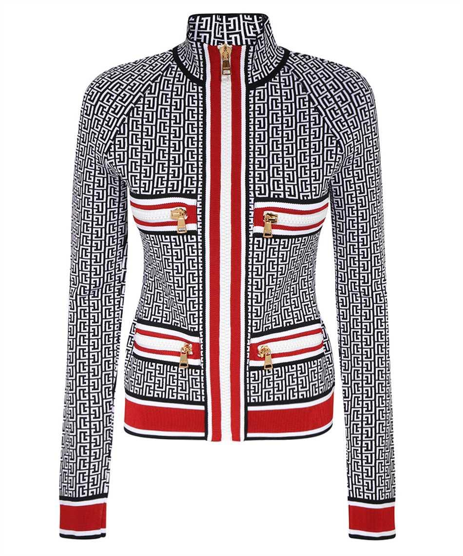 balmain jacquard knit jacket