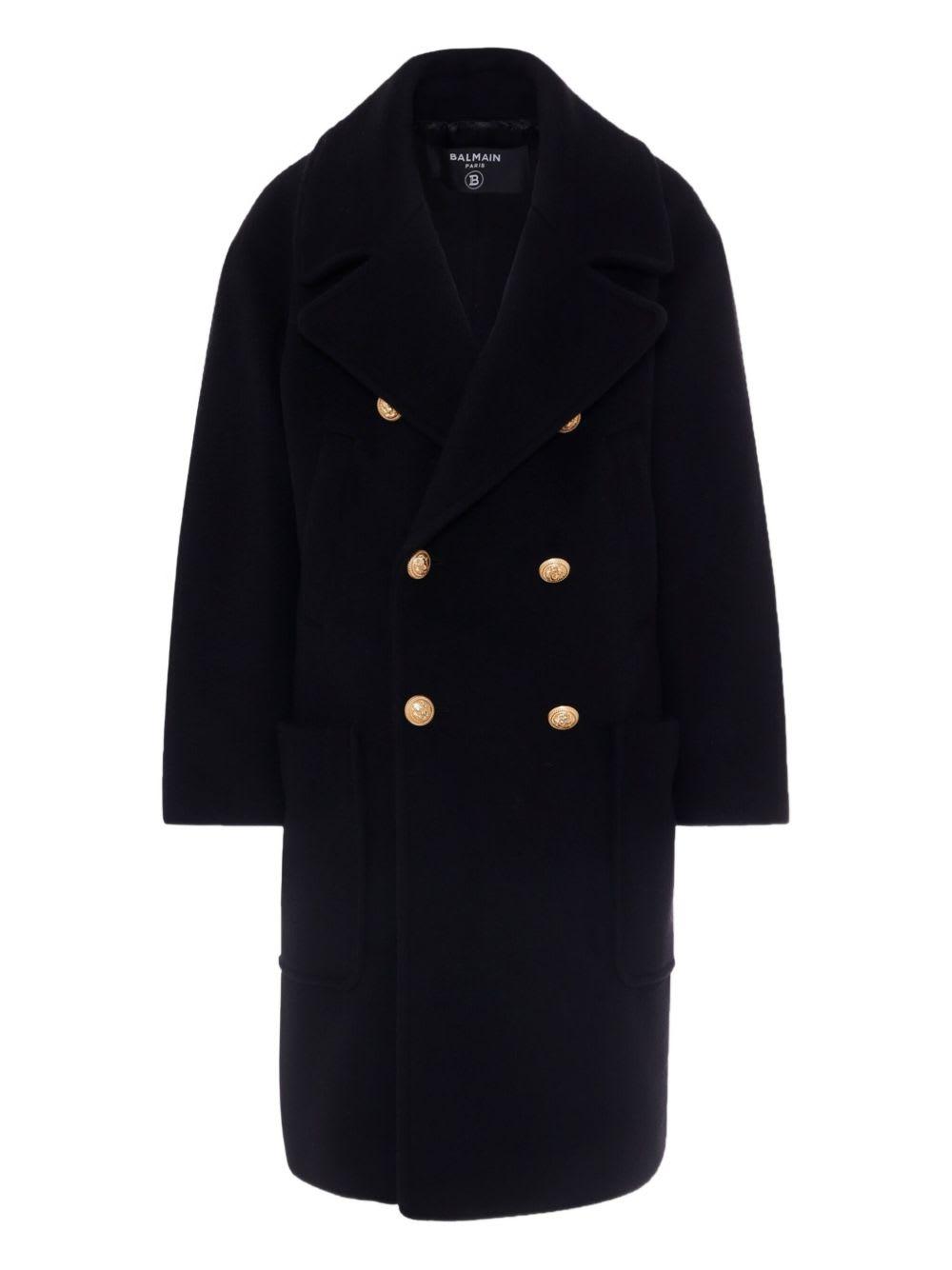 balmain kids double-breasted coat