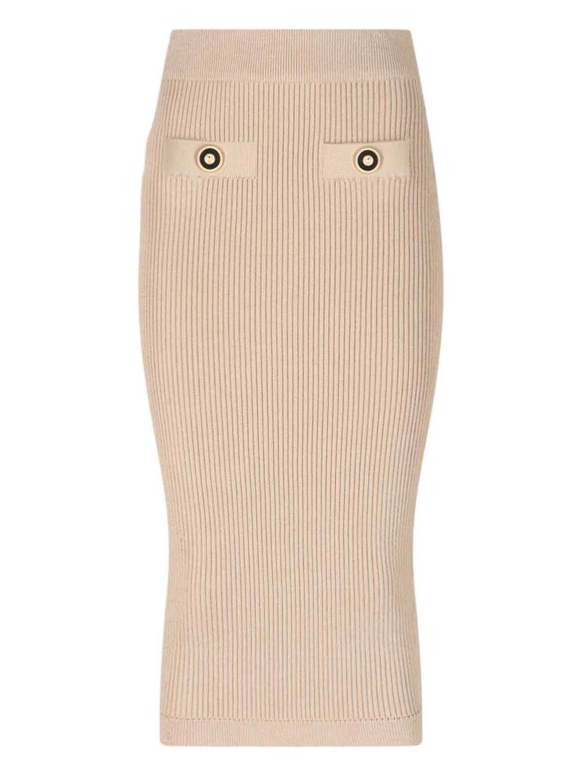 balmain knit midi skirt