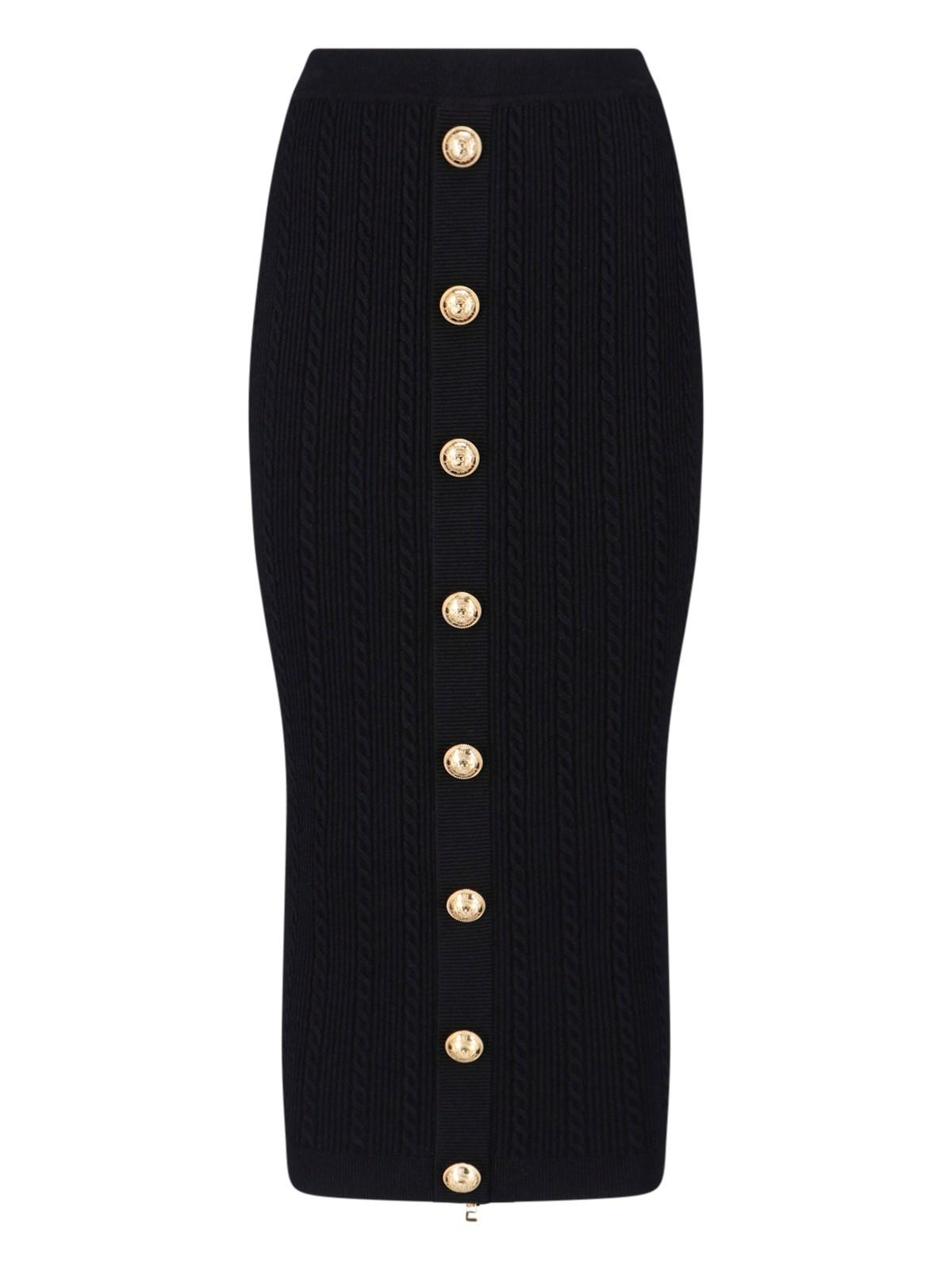 balmain knit midi skirt