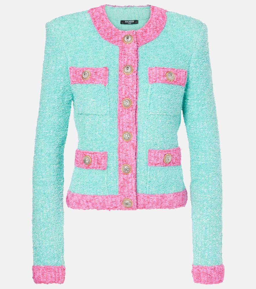 balmain knitted blazer