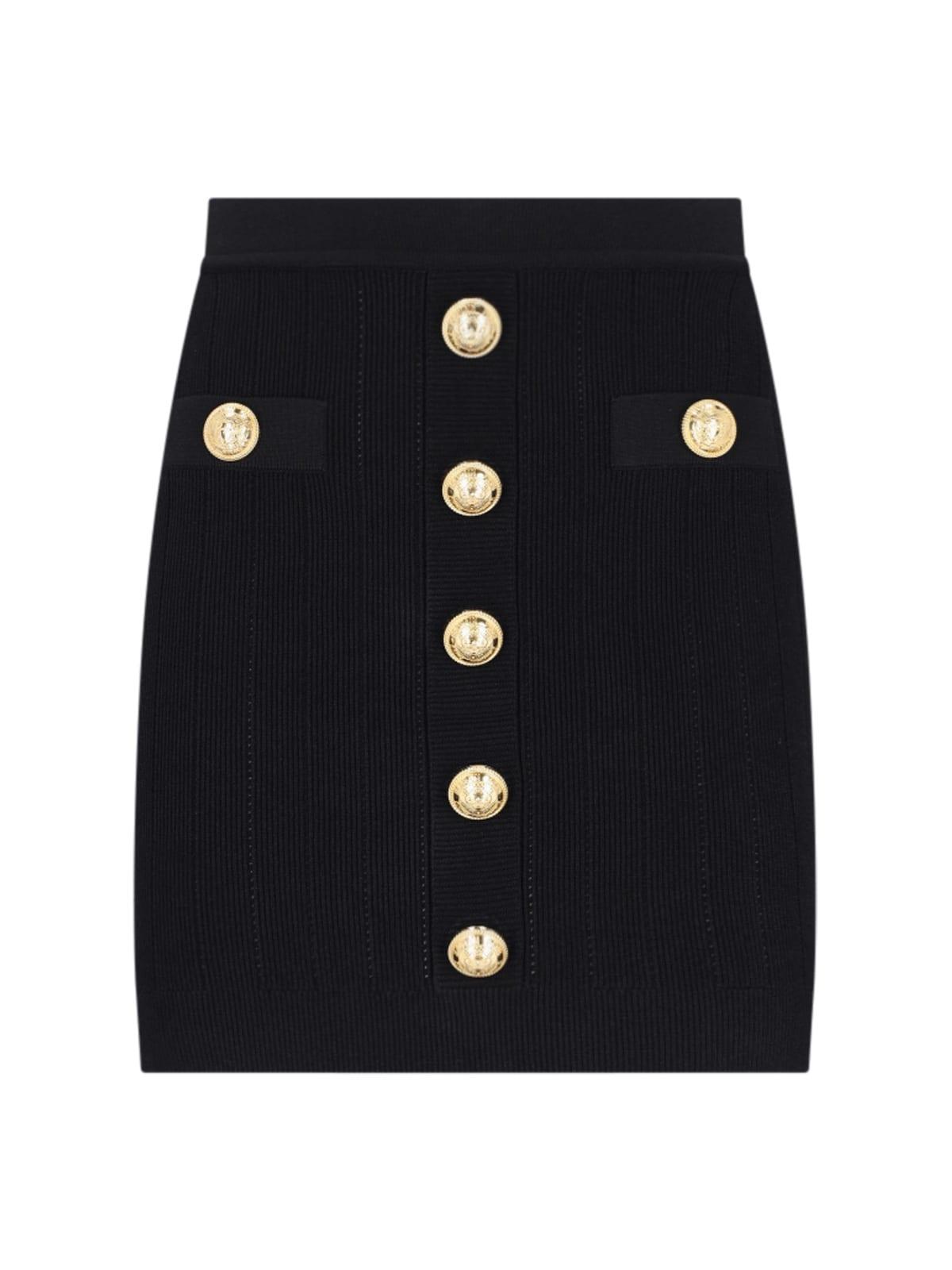 balmain knitted mini skirt