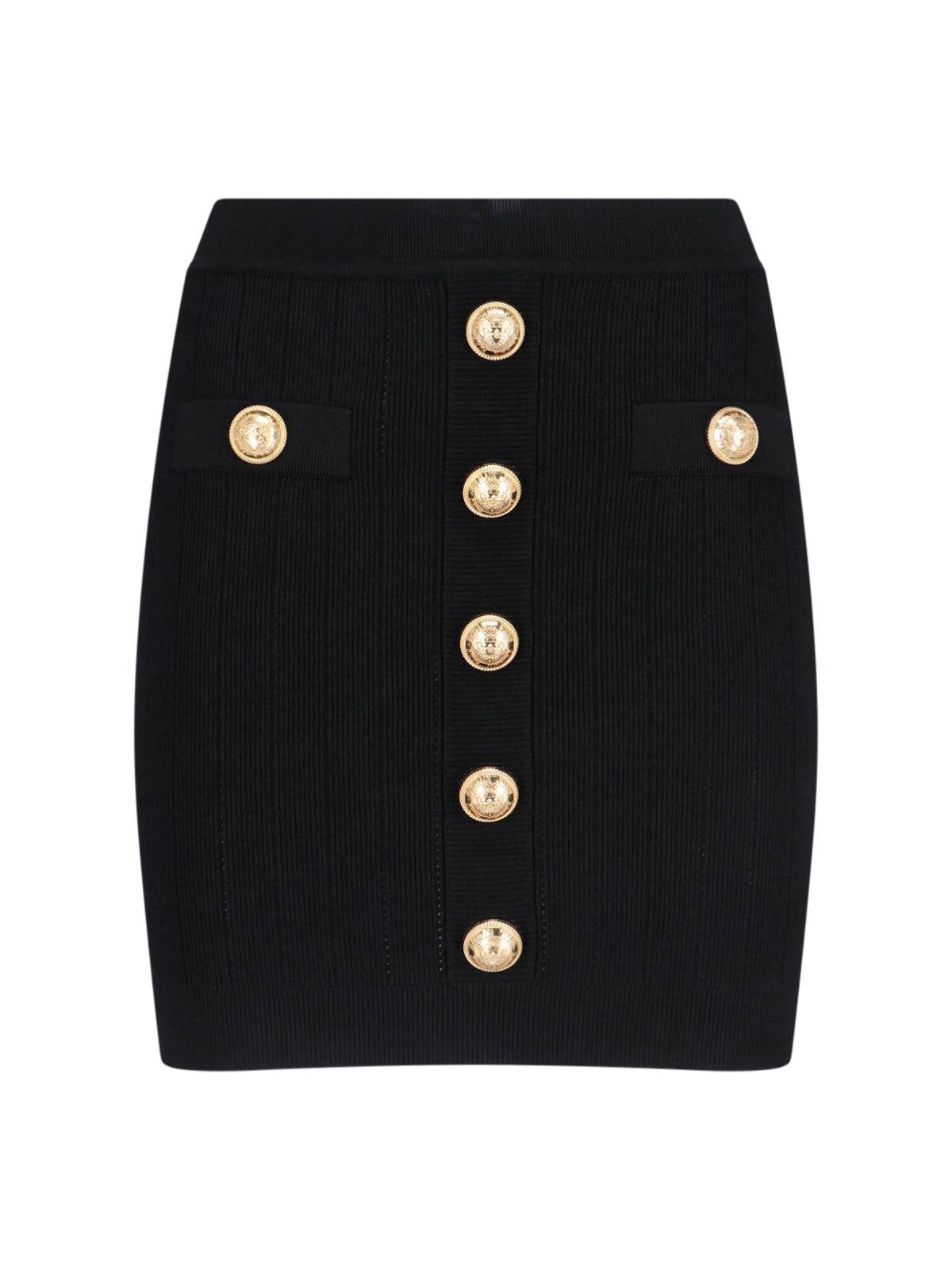 balmain knitted mini skirt