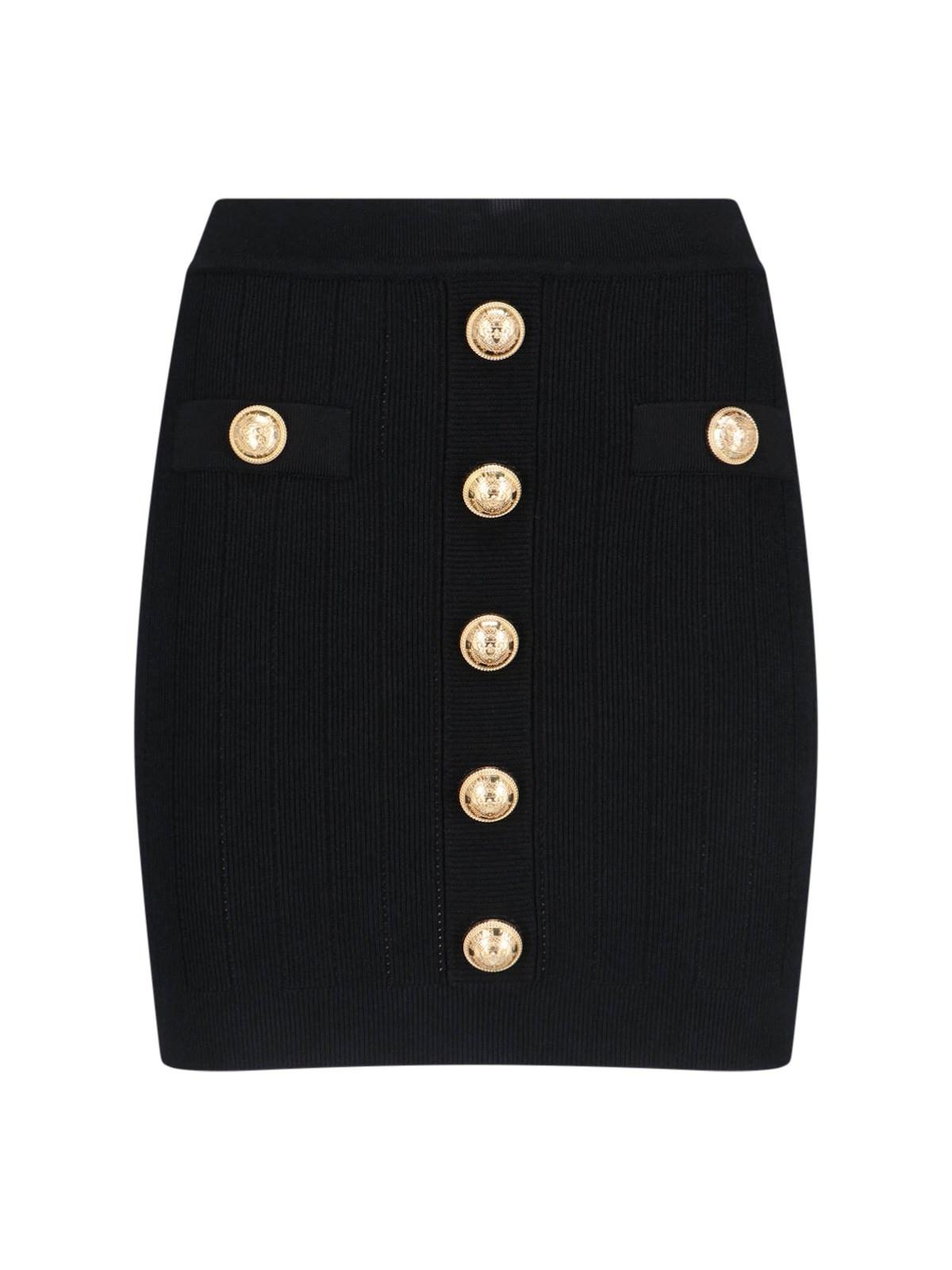 balmain knitted mini skirt