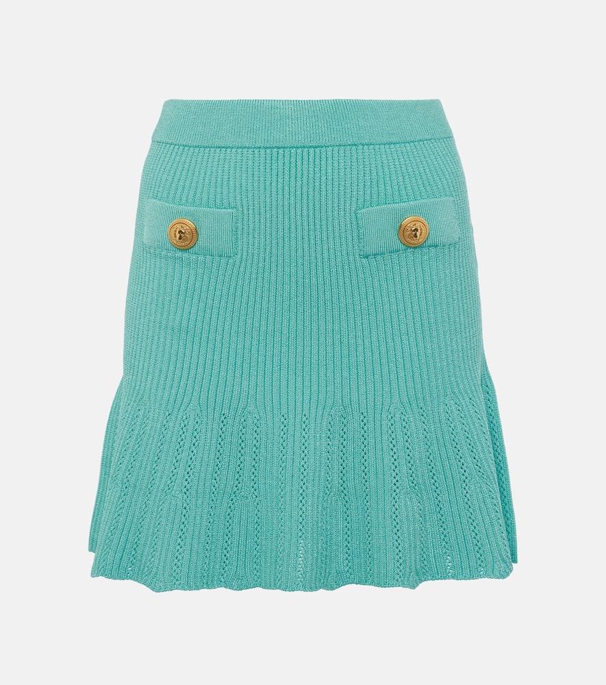balmain knitted miniskirt
