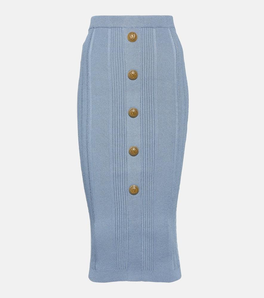 balmain knitted pencil skirt