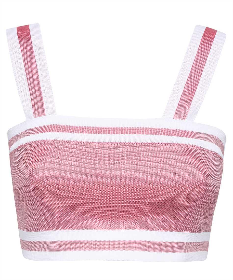balmain knitted viscosa-blend top