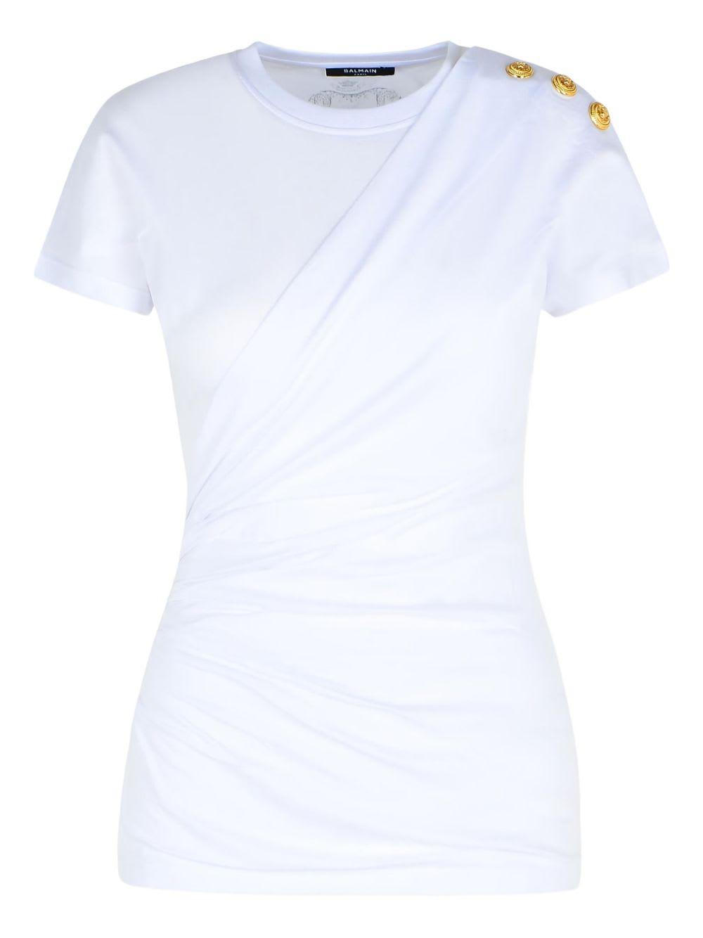 balmain knotted cotton t-shirt