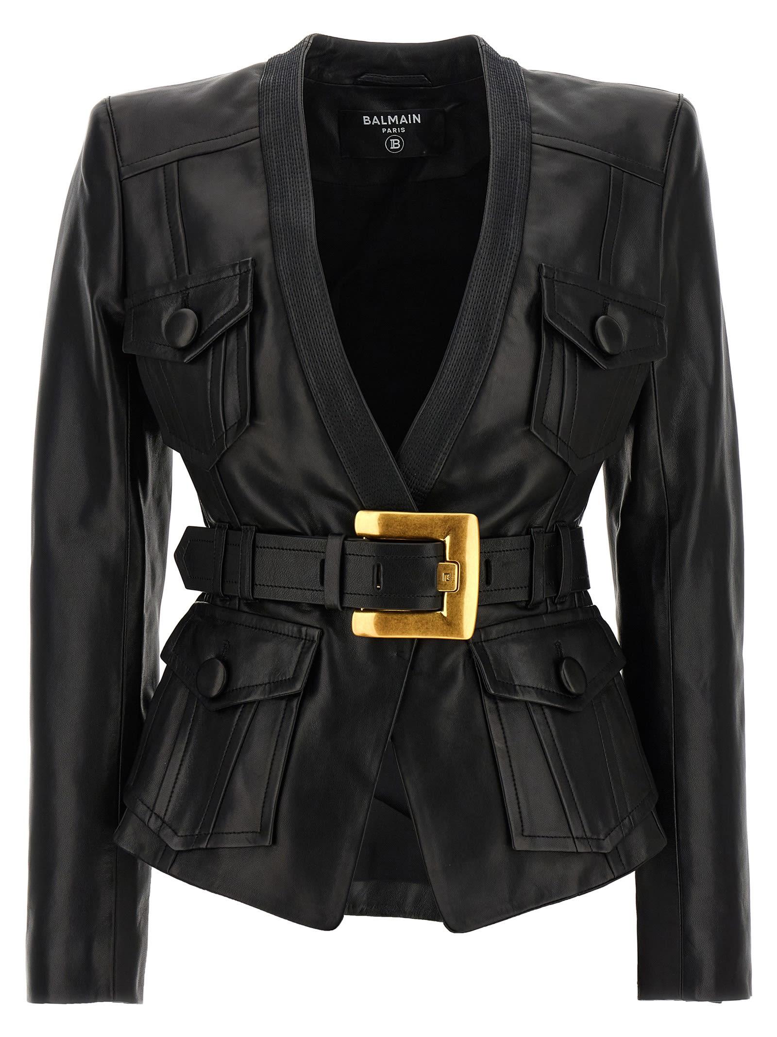 balmain leather jacket