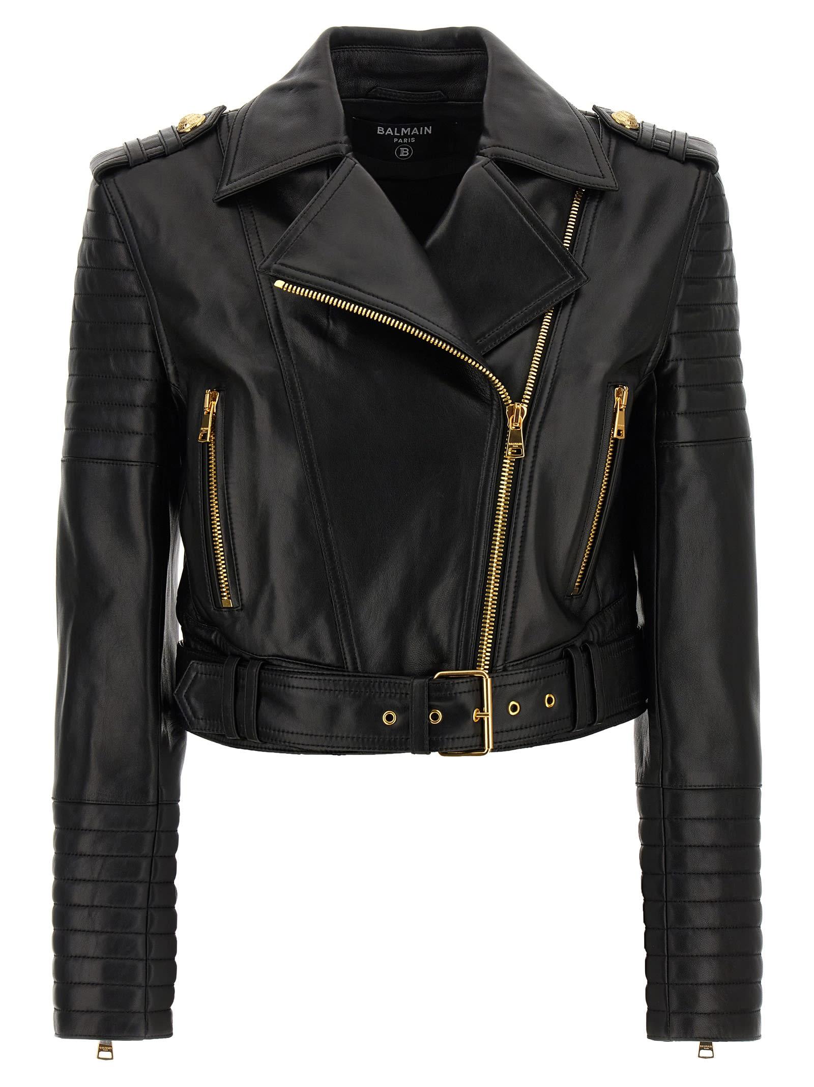 balmain leather jacket