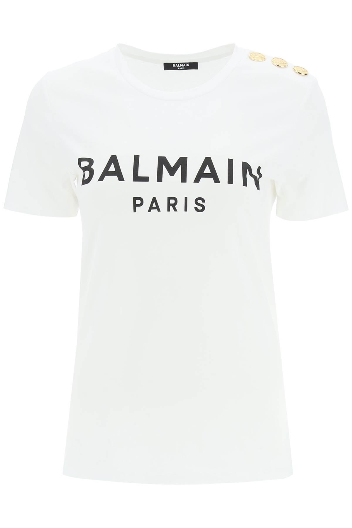 balmain logo buttons t-shirt