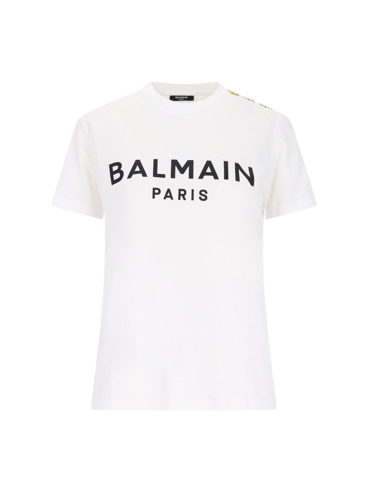 balmain logo buttons t-shirt