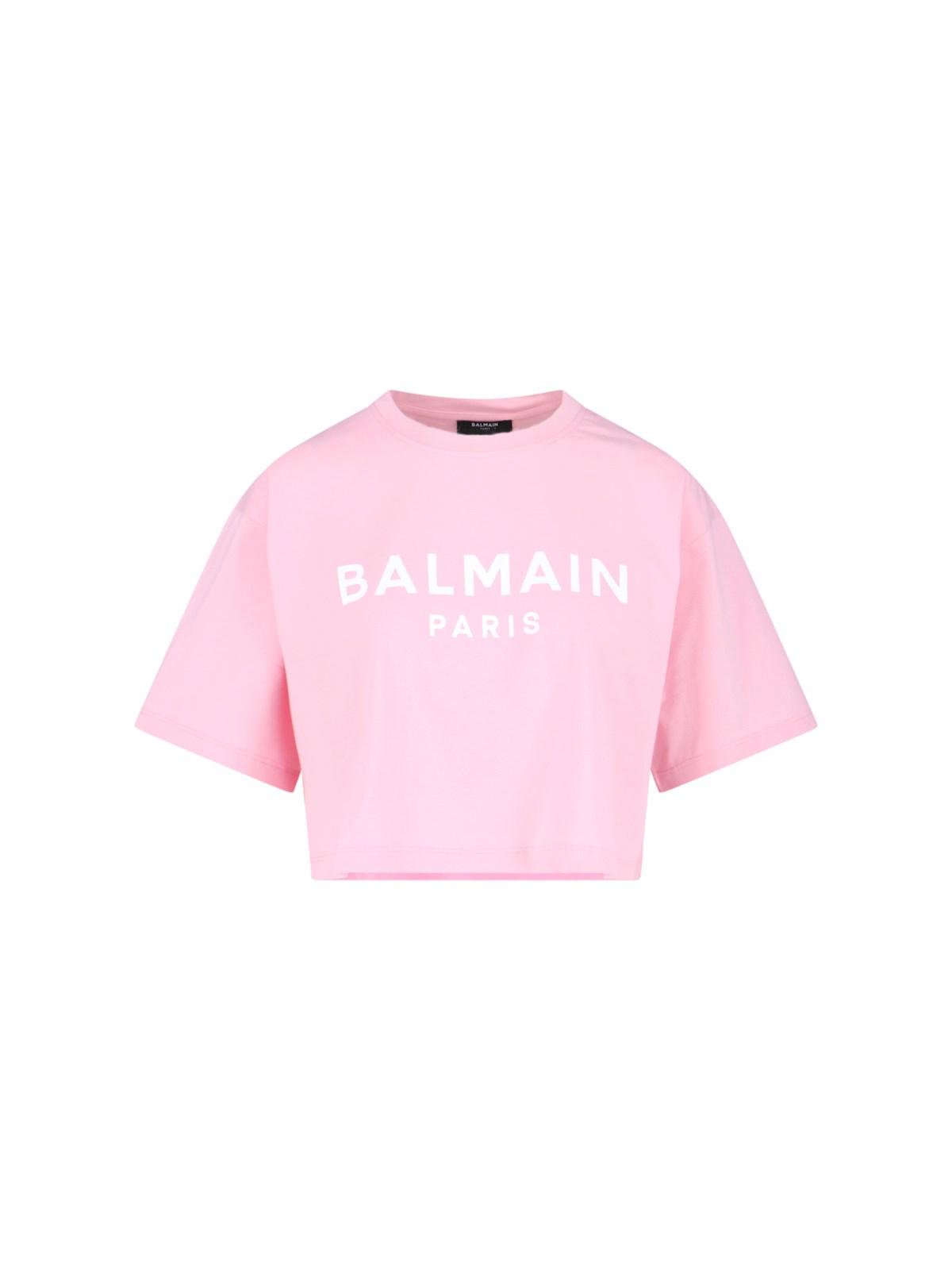 balmain logo crop t-shirt