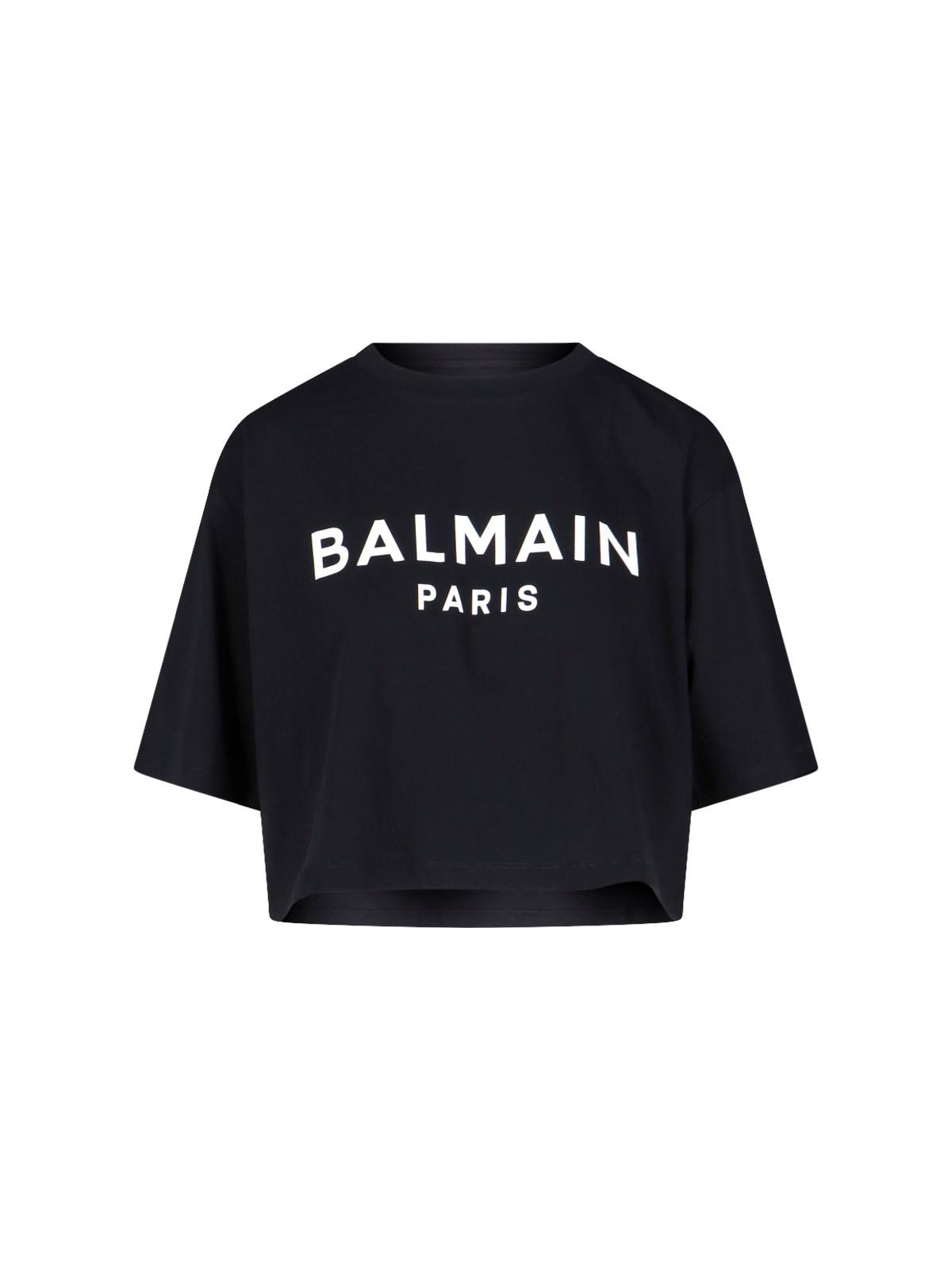 balmain logo crop t-shirt