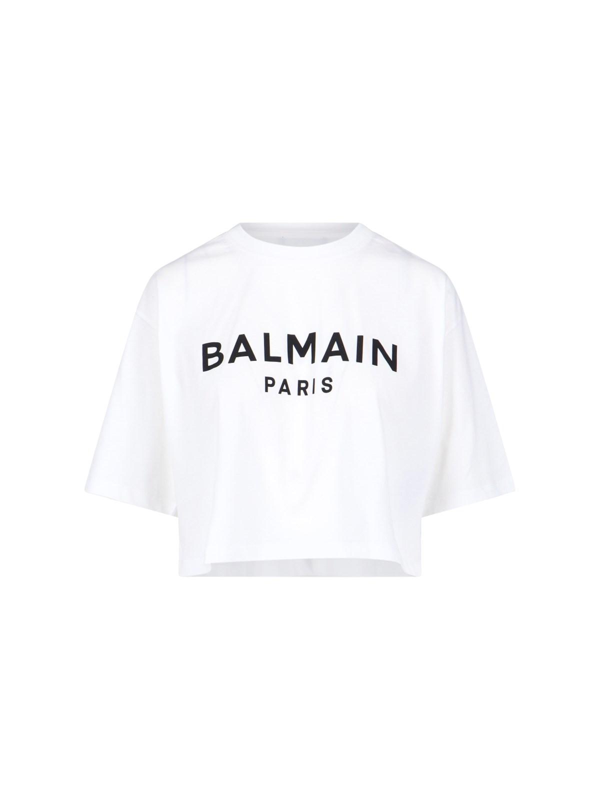 balmain logo crop t-shirt