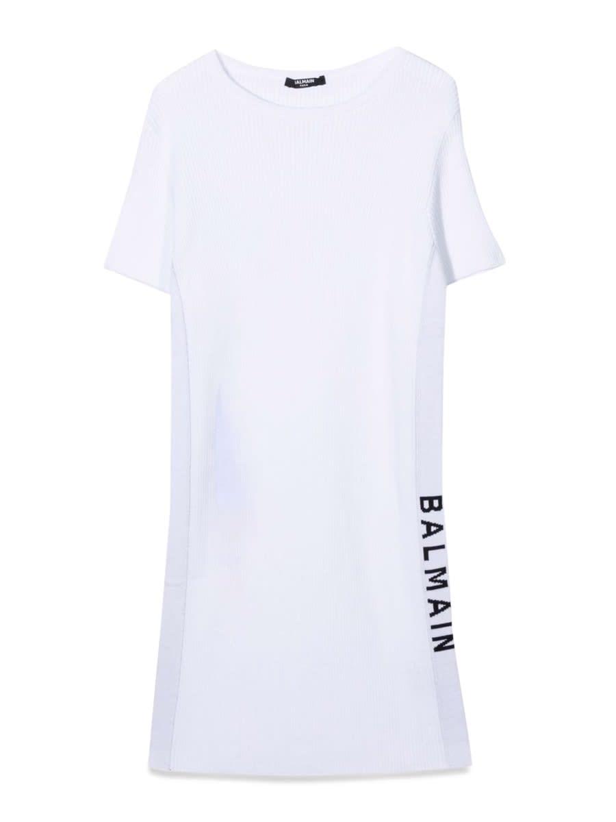 balmain logo dress