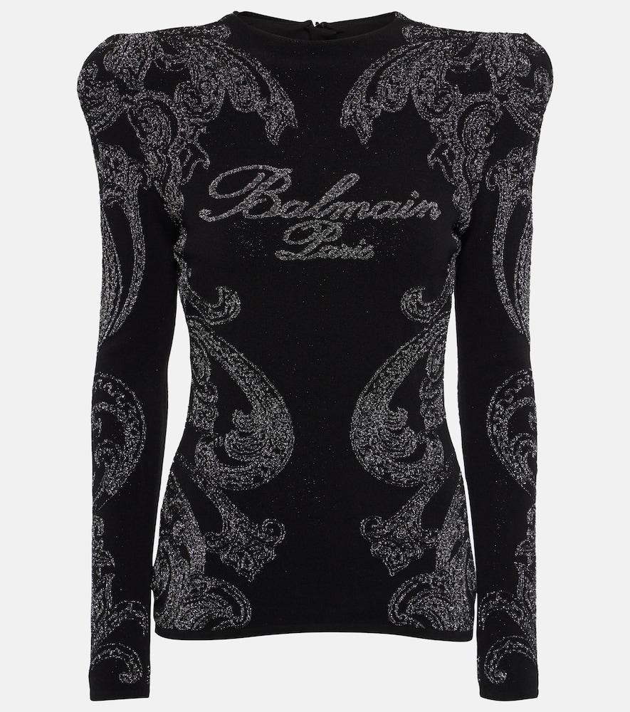 balmain logo paisley cotton