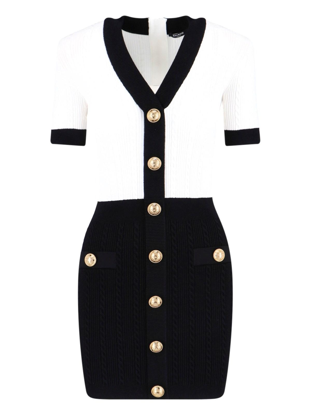 balmain mini dress with decorative buttons