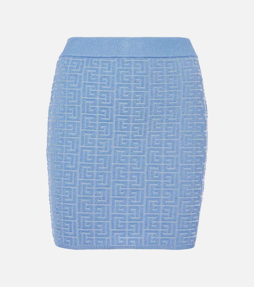 balmain monogram miniskirt