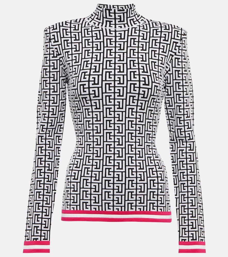 balmain monogram wool