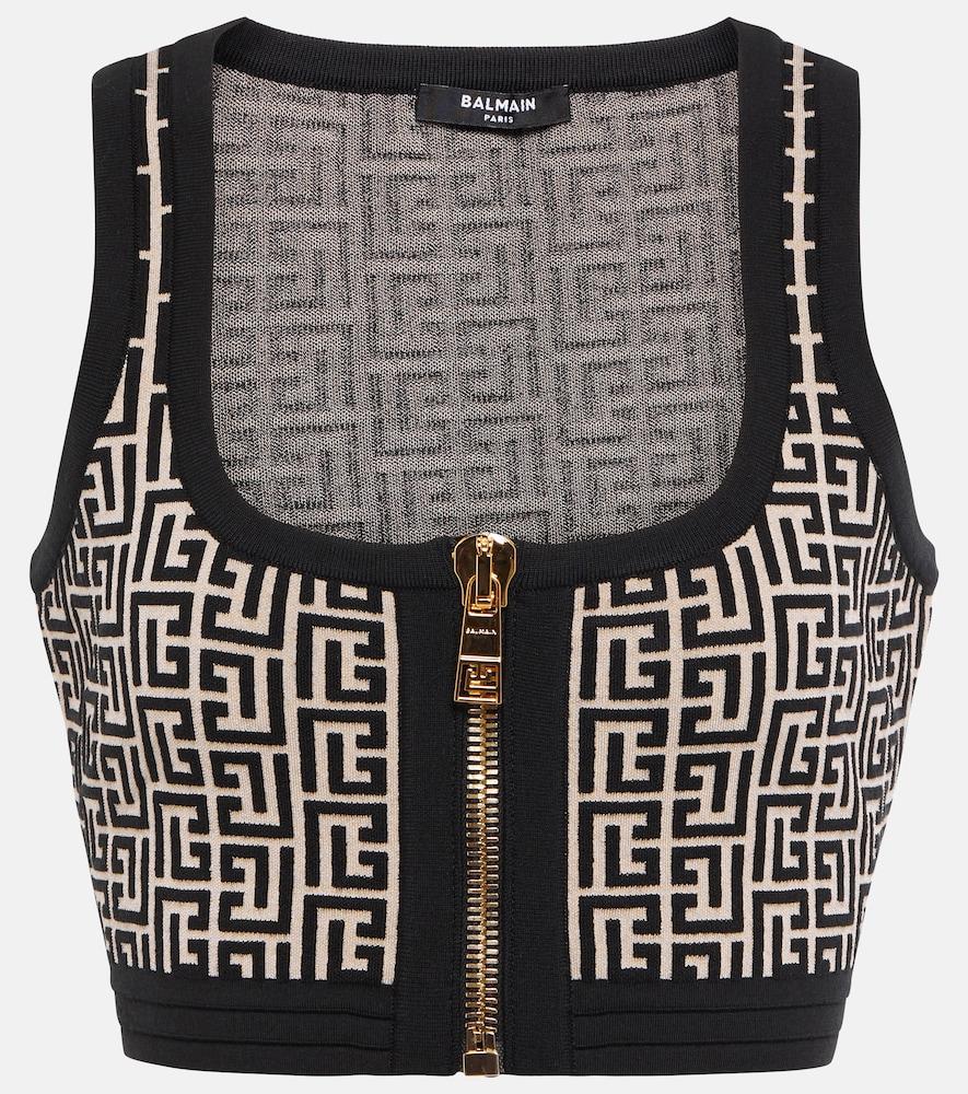 balmain monogram wool