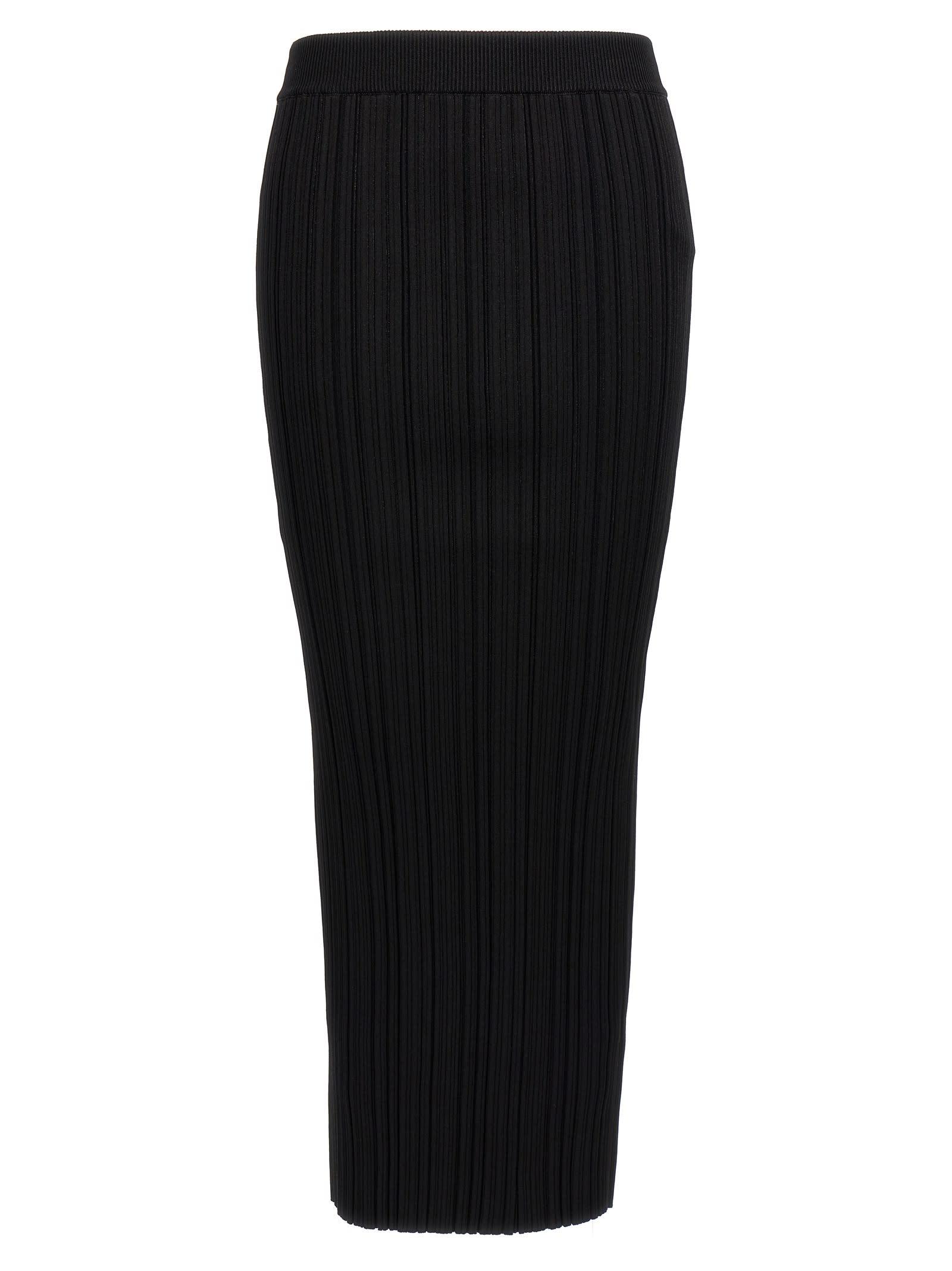 balmain pleated midi skirt