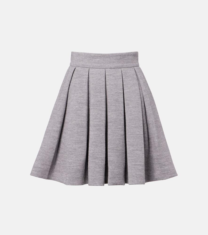 balmain pleated wool and cotton