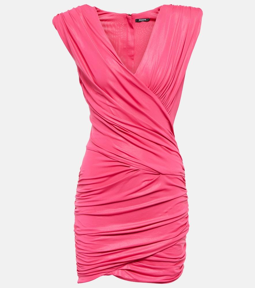 balmain ruched minidress