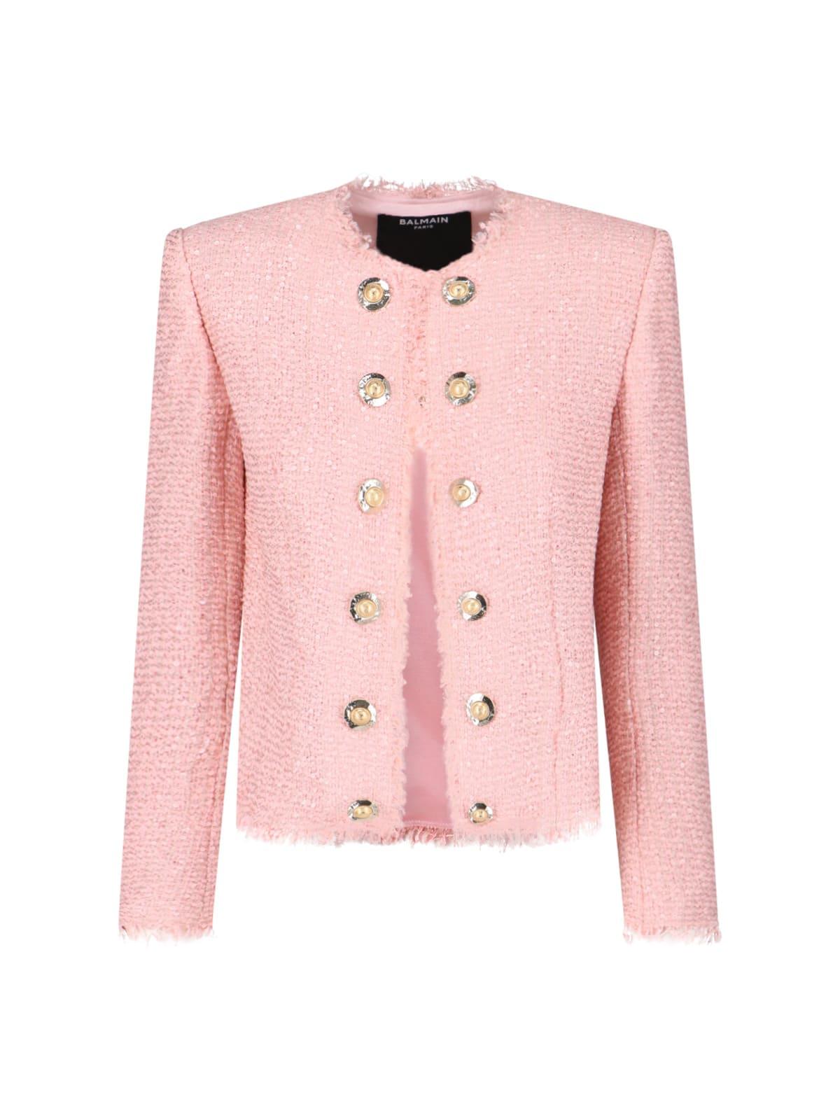 balmain sequin tweed jacket