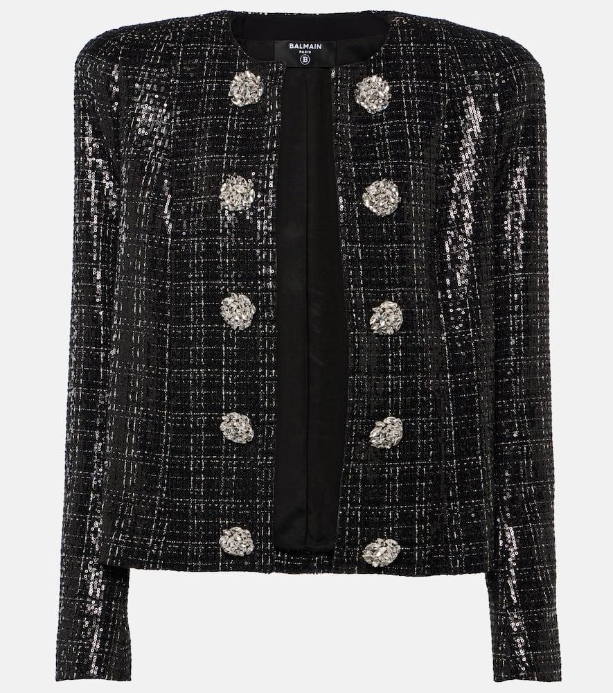 balmain sequined tweed jacket